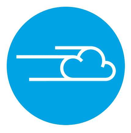 cloud icon in blue circle